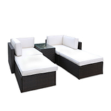 Berlin Brown Rattan Multi positional Lounger Set