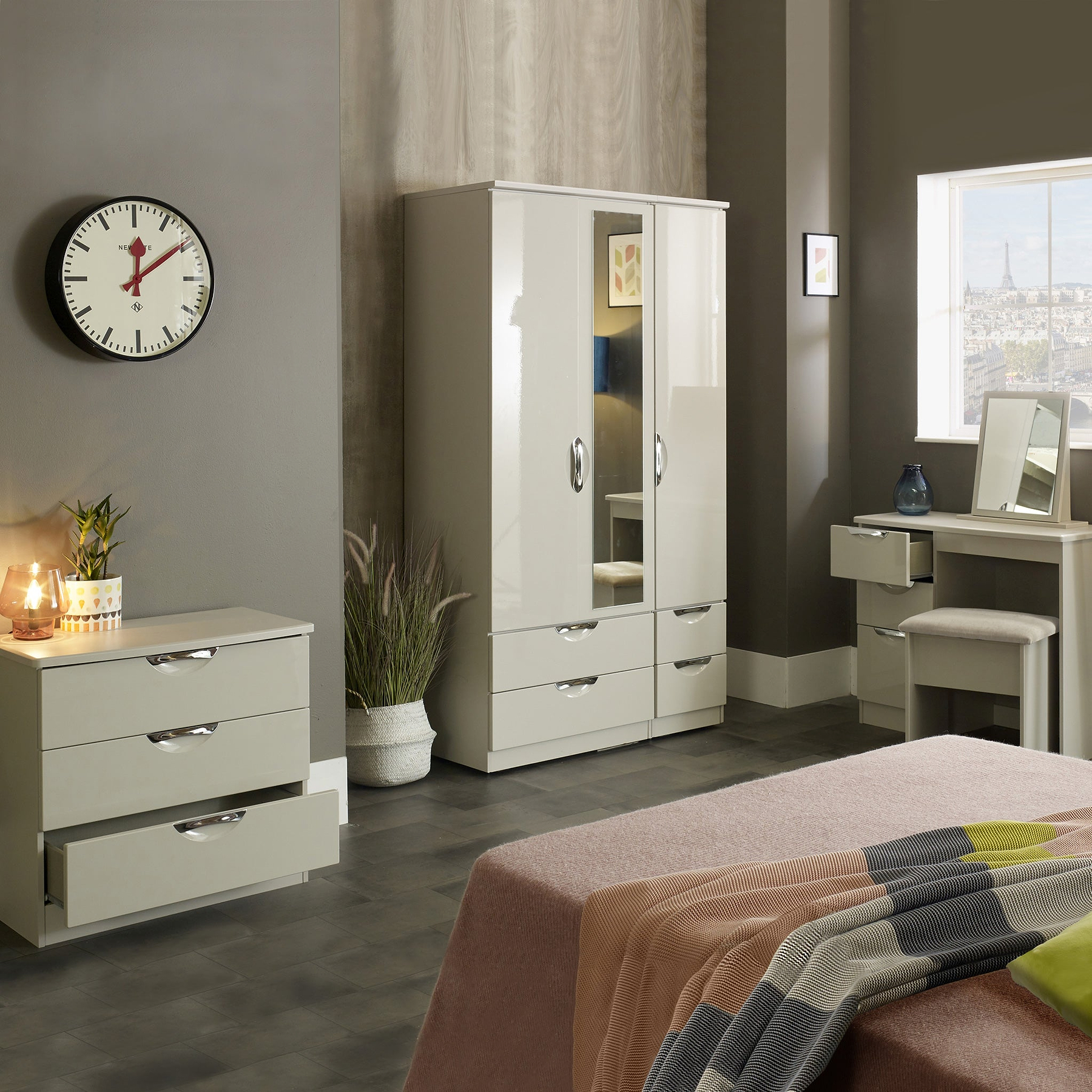 Beckett Cream Gloss Table Top Mirror from Roseland