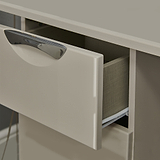 Beckett Cream Gloss Dressing Table with Stool from Roseland