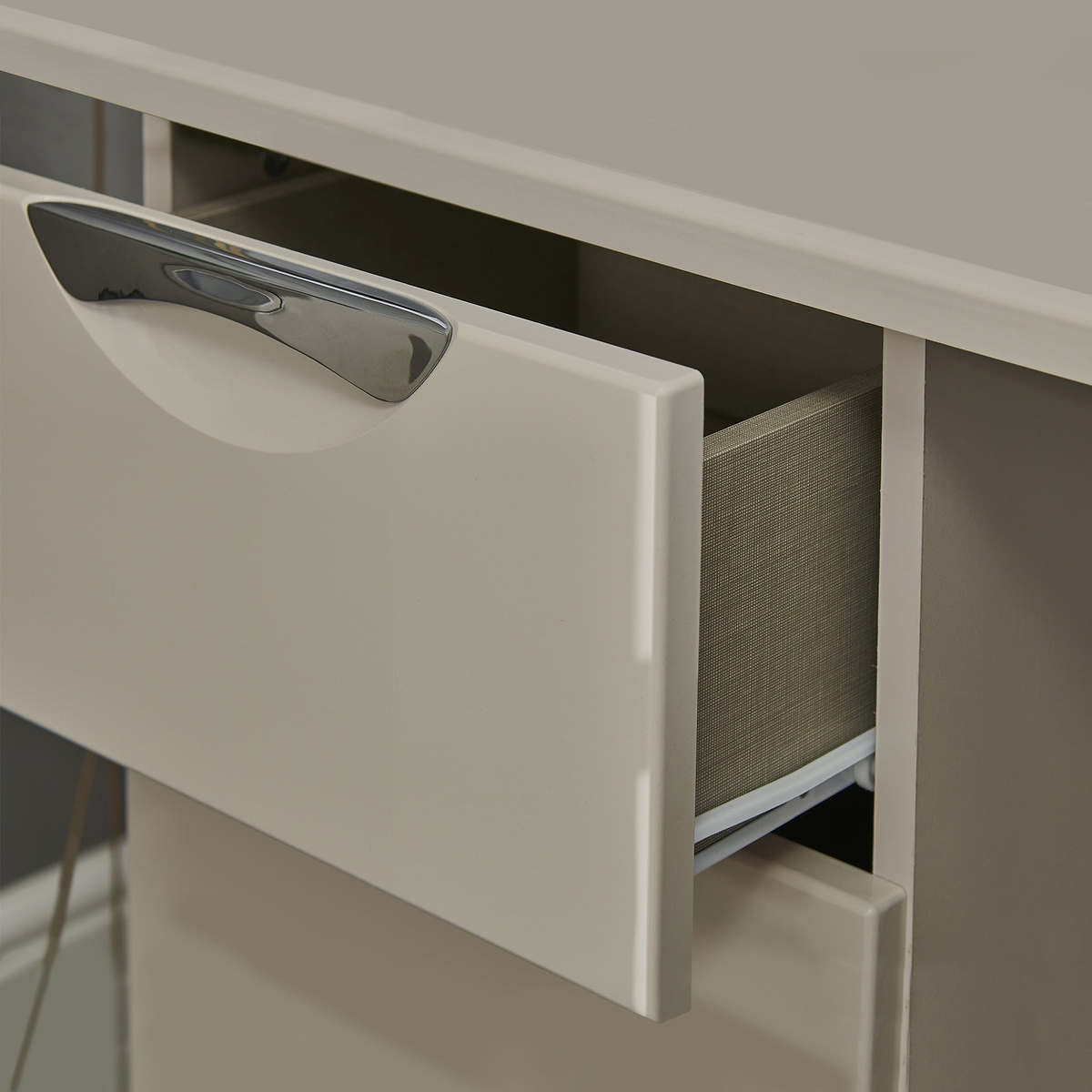 Beckett Cream Gloss 3 Drawer Storage Desk from Roseland