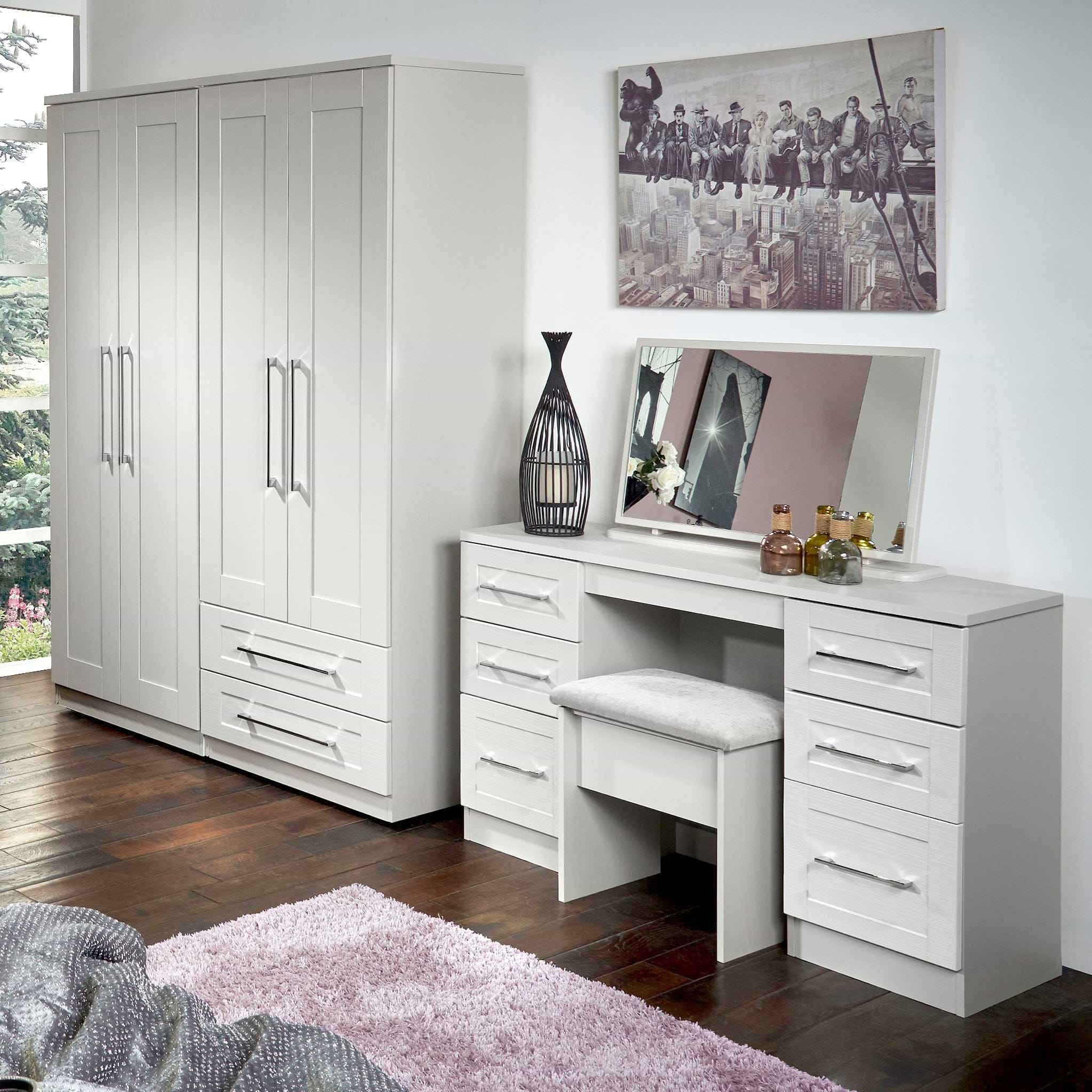 Bellamy White Dressing Table Stool from Roseland