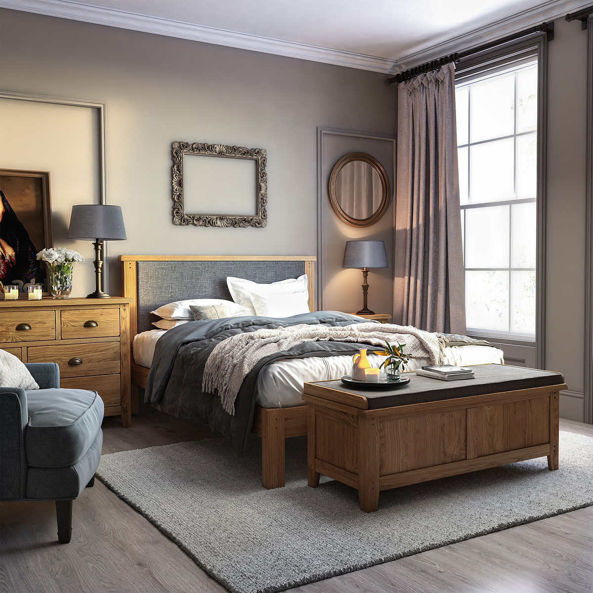 Broadway Oak Storage Bench by Roseland Furniture