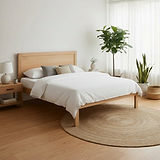 The Abbey Light Oak 5' King Size Bed Frame by Roseland Furniture
