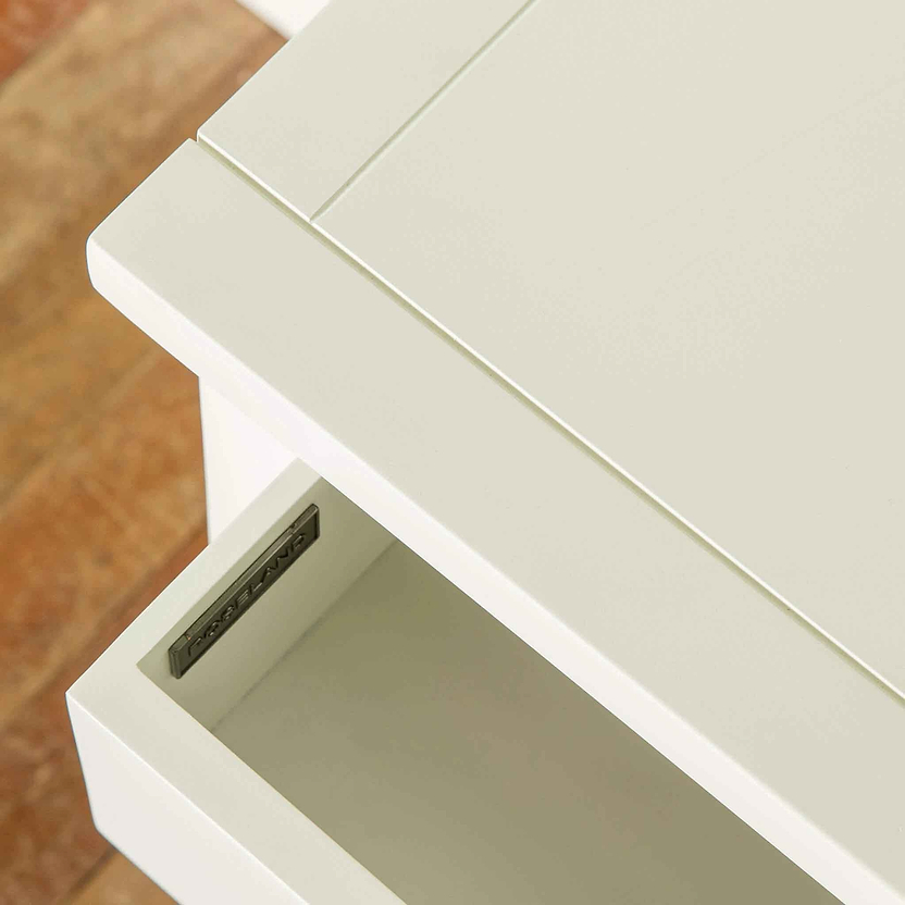 Cornish Painted 3 Drawer Bedside Table | White Grey | Roseland