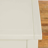 Close up of table surface on The Cornish White Wooden Chest of Drawers 