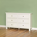 Cornish White Wooden Chest of 6 Drawers - Lifestyle side view