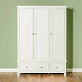 Cornish White Large 3 Door Wardrobe - Front view