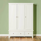 Cornish White Large 3 Door Wardrobe - Front view