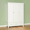 Cornish White Large 3 Door Wardrobe - Side view