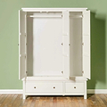 Cornish White Large 3 Door Wardrobe - Front view with wardrobe doors open