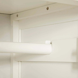Close up of clothing rack on The Cornish White Large 3 Door Wardrobe
