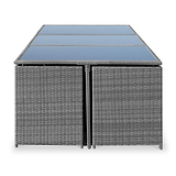 Cannes Grey 10 Seater Rattan Cube Dining Set
