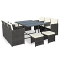 Cannes Grey 10 Seater Rattan Cube Dining Set from Roseland
