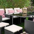 Cannes Grey 10 Seater Rattan Cube Dining Set