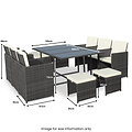 Cannes Grey 10 Seater Rattan Cube Dining Set dimensions