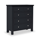Cornish Black 2 over 3 Chest of Drawers from Roseland Furniture