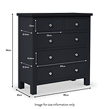Cornish 2 over 3 Chest of Drawers dimensions