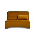Cortez Mustard Velvet Upholstered Pull Out Sofa Bed from Roseland Furniture