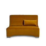 Cortez Mustard Velvet Upholstered Pull Out Sofa Bed from Roseland Furniture