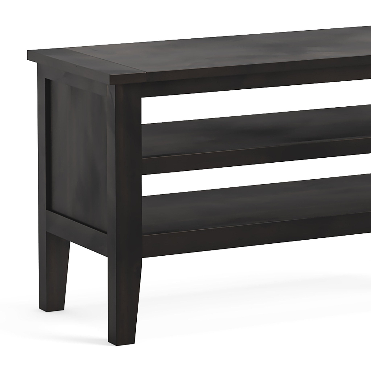 Elise Noir Black Acacia 90cm TV Unit close up of table top