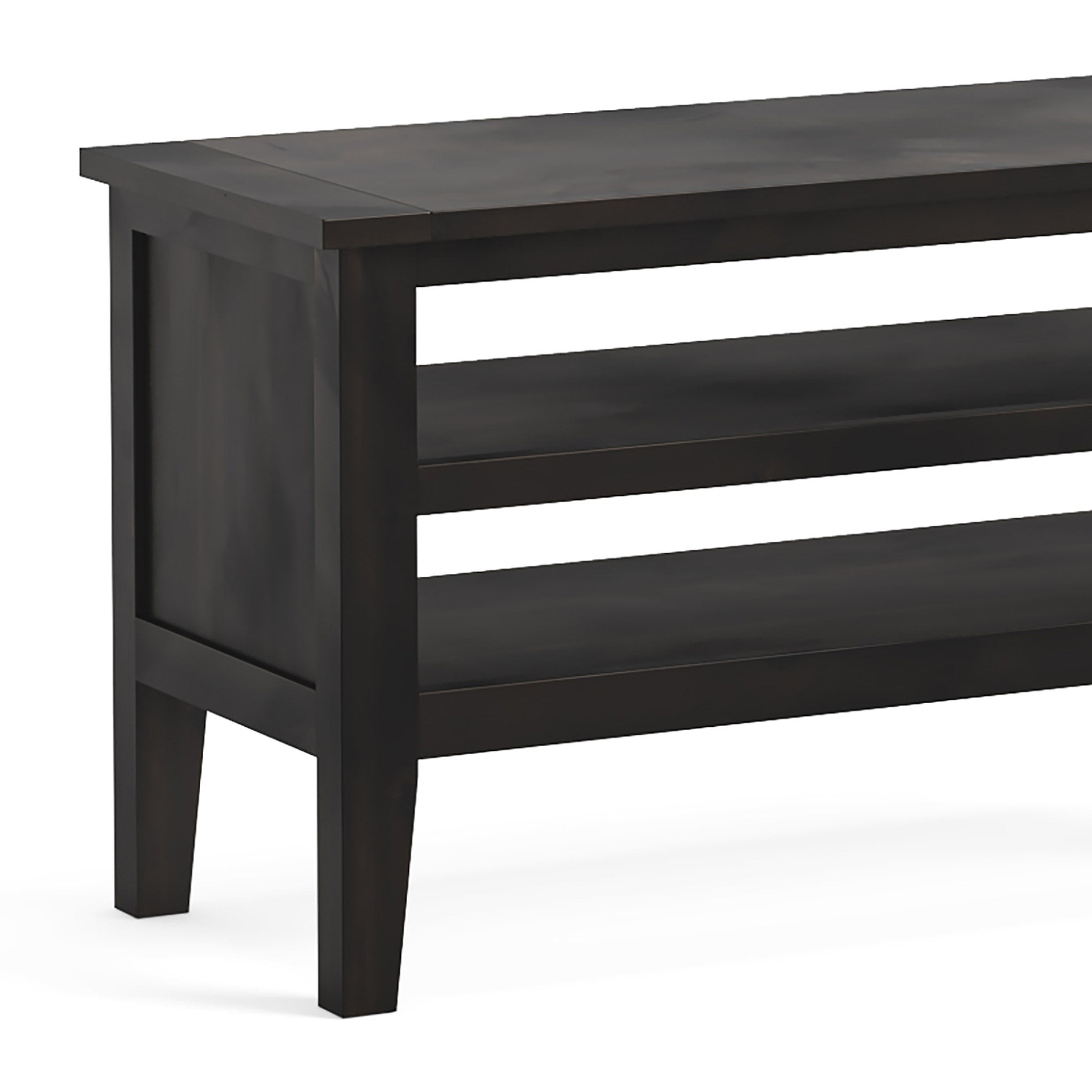 Elise Noir Black Acacia 90cm TV Unit close up of table top