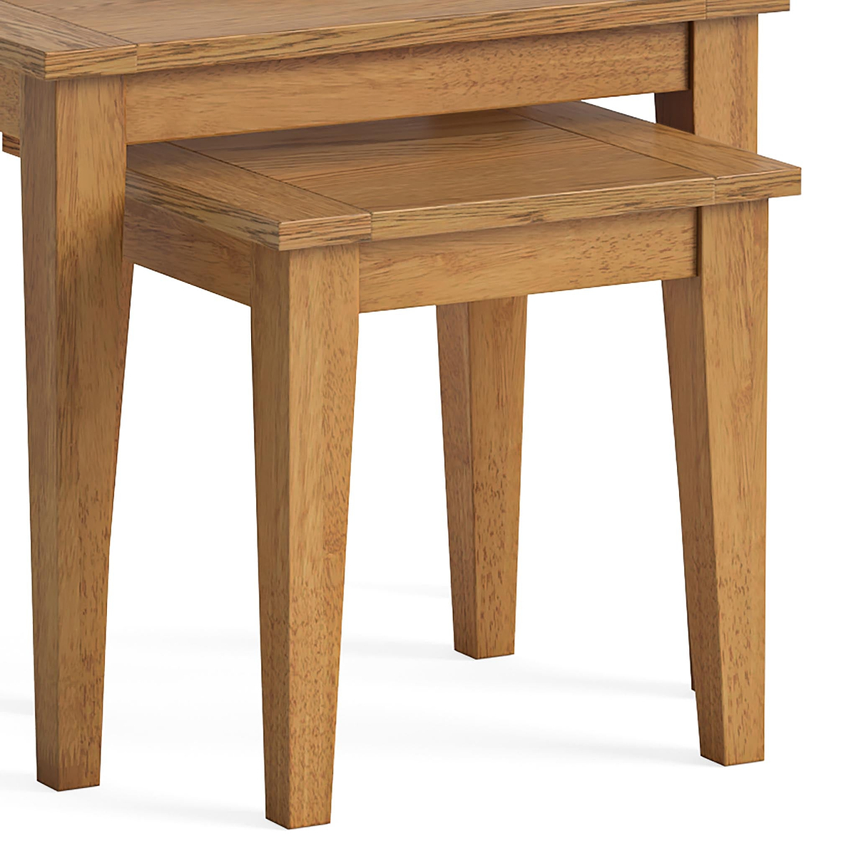 Fran Oak Nest of Tables Set legs close up