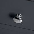 Farrow Charcoal 2 over 3 Chest of drawers from Roseland Furniture - close up silver handles
