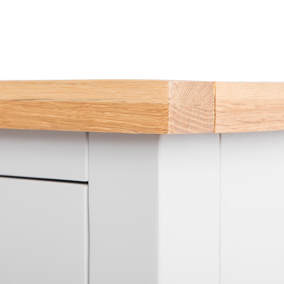 Farrow Grey 2 Over 3 Chest Of Drawers from Roseland Furniture - close up of wooden top