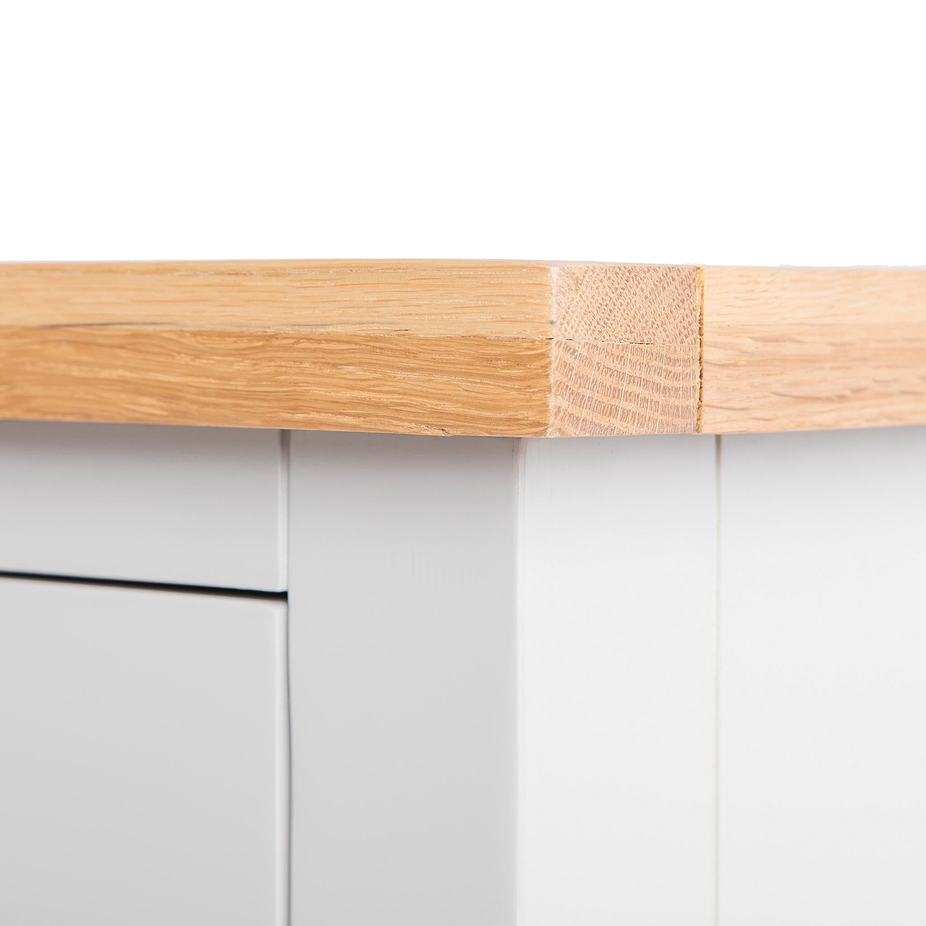 Farrow Grey 2 Over 3 Chest Of Drawers from Roseland Furniture - close up of wooden top