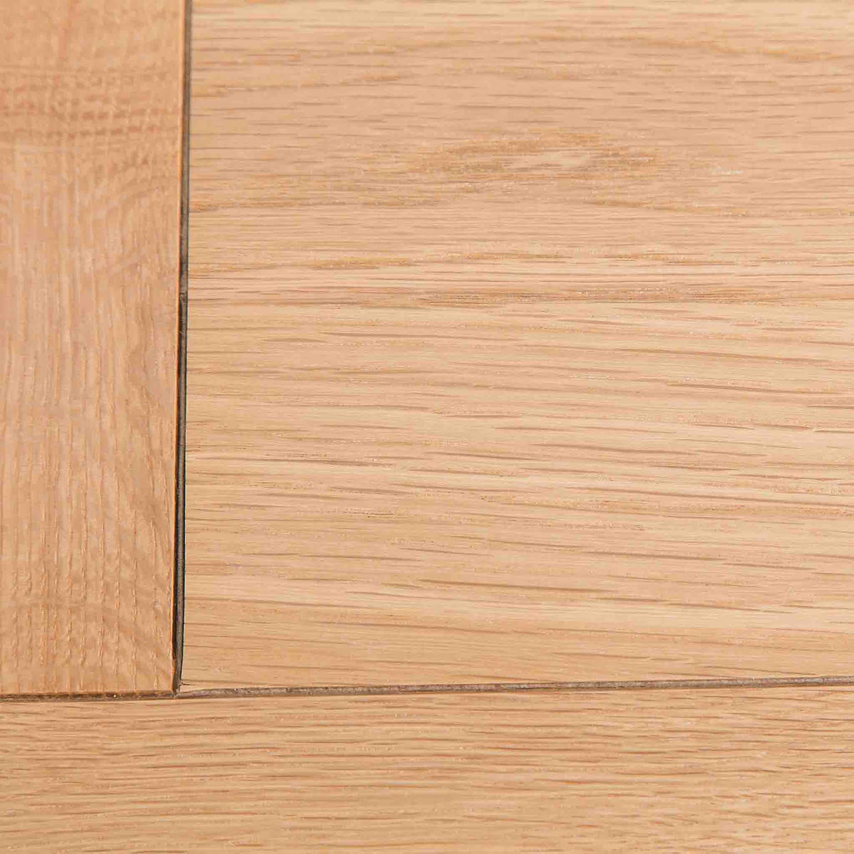 Farrow Grey Low Bookcase - View of corner of Oak top