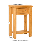 Newlyn Oak Telephone Table - Size Guide