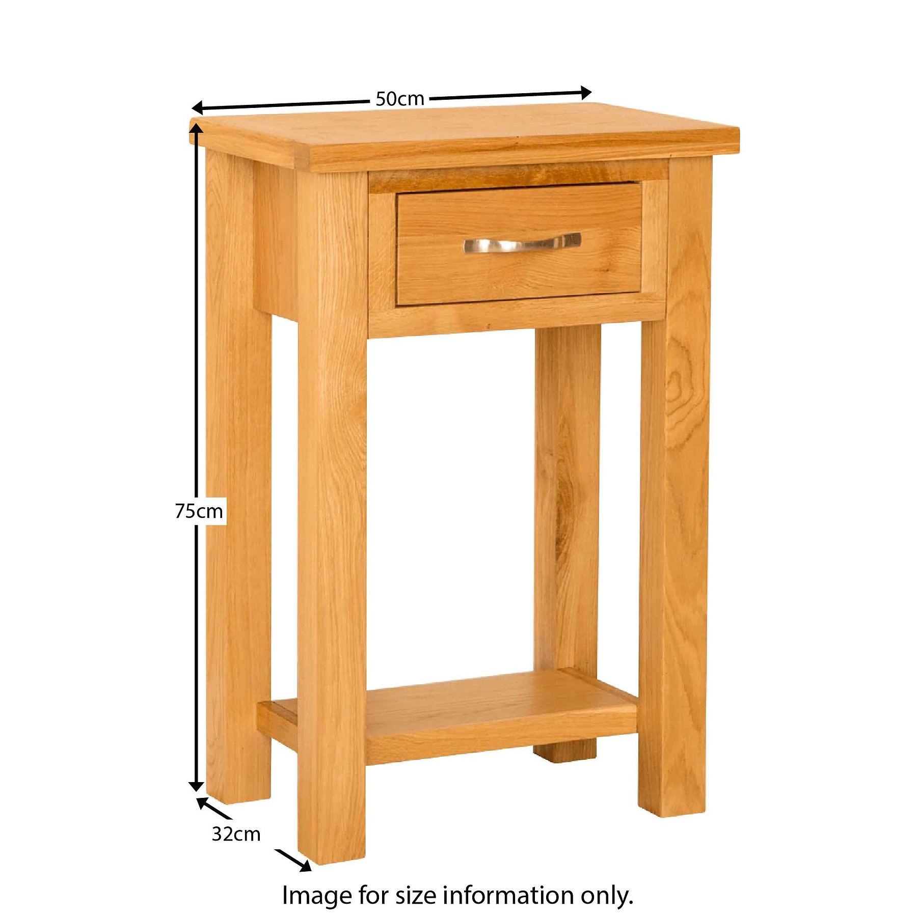 Newlyn Oak Telephone Table - Size Guide