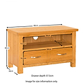 Newlyn Oak 80cm TV Stand - Size Guide