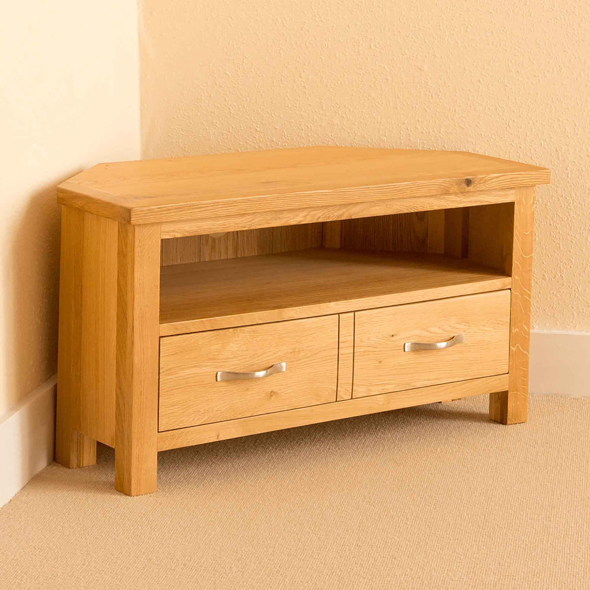 Newlyn Oak Corner TV Stand by Roseland Furniture