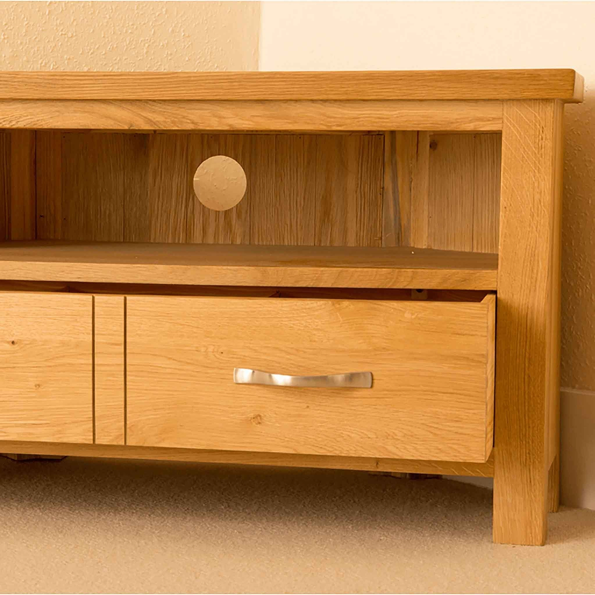 Drawer and shelf - Newlyn Oak Corner TV Stand
