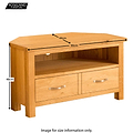 Newlyn Oak Corner TV Stand - Size Guide