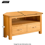 Newlyn Oak Corner TV Stand - Size Guide
