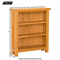 Newlyn Oak Small Bookcase - Size Guide