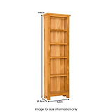 Newlyn Oak Narrow Bookcase - Size Guide
