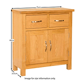 Newlyn Oak Mini Sideboard  - Size Guide