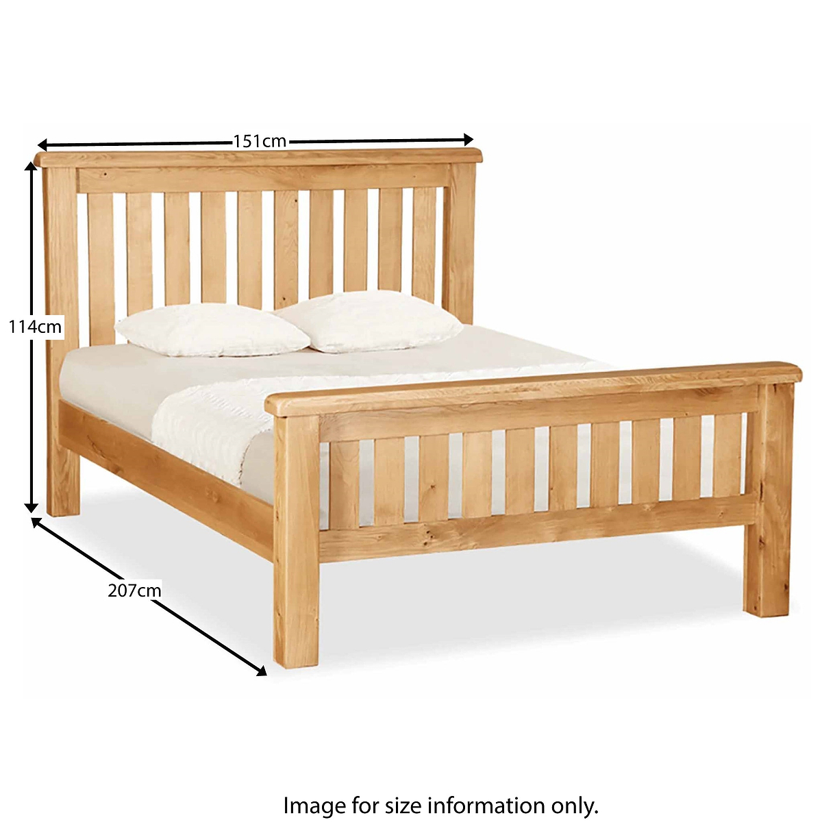 Zelah Oak slatted 4ft 6 bed frame from roseland