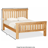 Zelah Oak slatted 4ft 6 bed frame from roseland