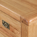 Top corner of Zelah Oak 5 Drawer Tallboy Chest
