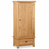 Zelah Oak Single Wardrobe with Drawer by Roseland Furniture