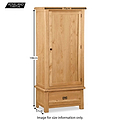 Zelah Oak Single Wardrobe with Drawer - Size Guide