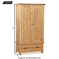 Zelah Oak Double Wardrobe with Drawer - Size Guide