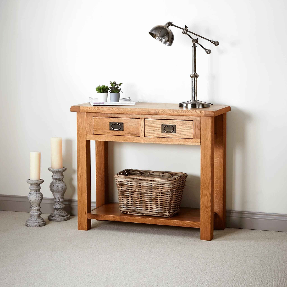 Zelah Oak Console Table