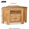 Zelah Oak Corner TV Stand - Size Guide