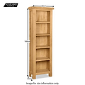 Zelah Oak Narrow Bookcase - Size Guide