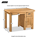 Zelah Oak Small Computer Desk - Size Guide